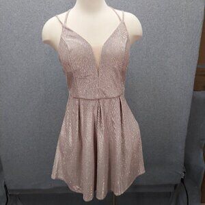 Crystal Doll Womens Sparkling Pink Strappy Dress Size 7